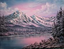 Bob Ross Abendrot am See